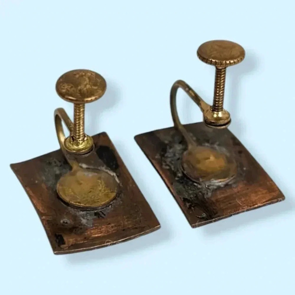 (2/$20) Vintage Copper Abstract Earrings - Picture 4 of 6